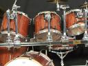 African Bubinga Drum Set, Black Nickel, Vintage Chrome, Hand Rubbed Finish